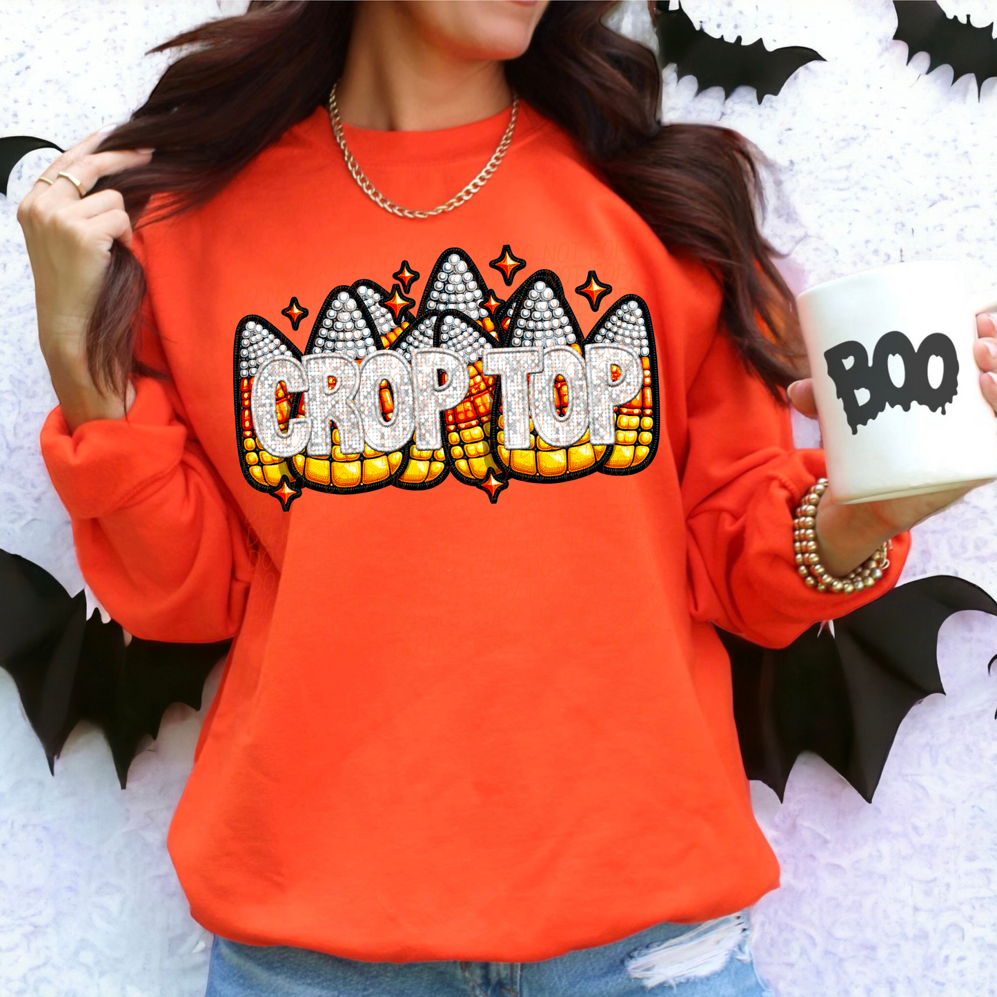 Crop Top Candy Corn 2 DTF Transfer