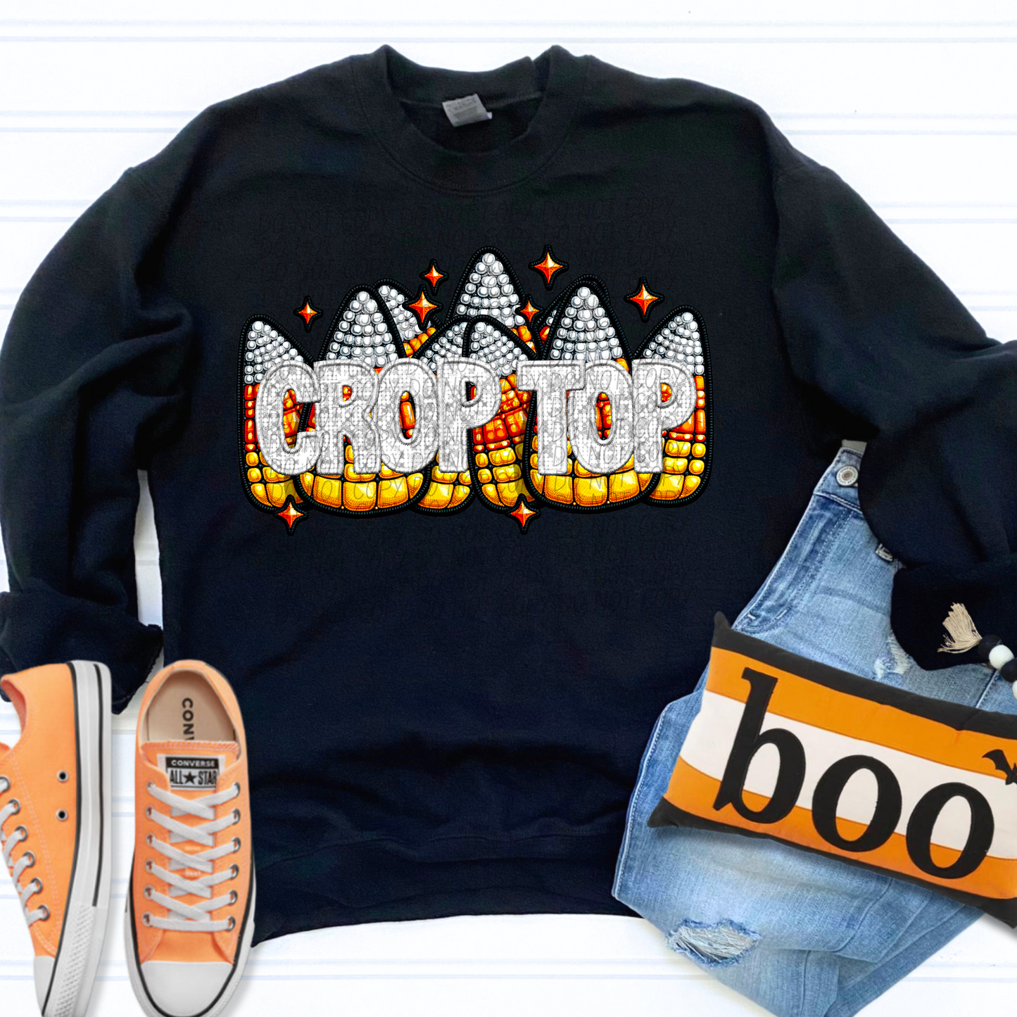 Crop Top Candy Corn 2 DTF Transfer