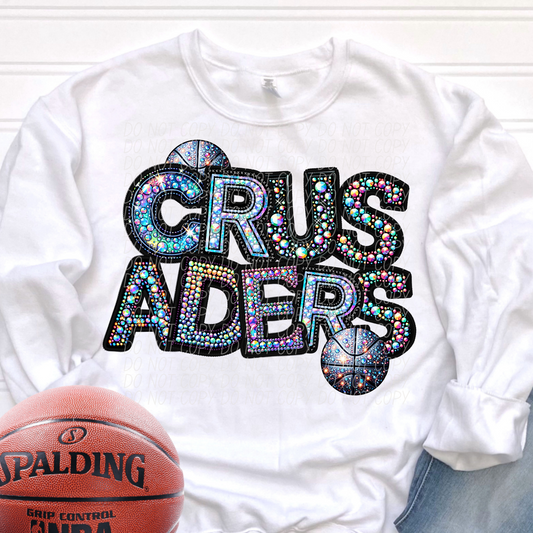 Crusaders Rhinestone Basketball Mascot DTF Transfer