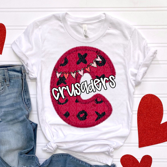 Crusaders Valentine School Spirit DTF Transfer