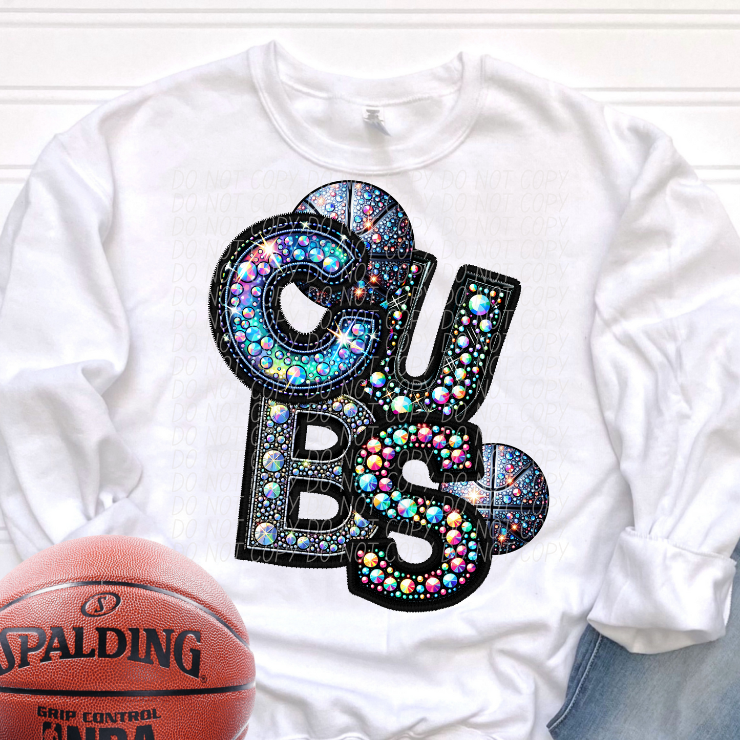 Cubs Rhinestone Basketball Mascot DTF Transfer