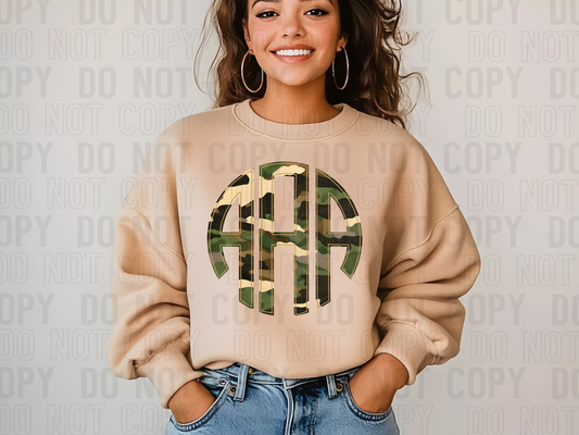 Circle Camo Monogram DTF Transfer