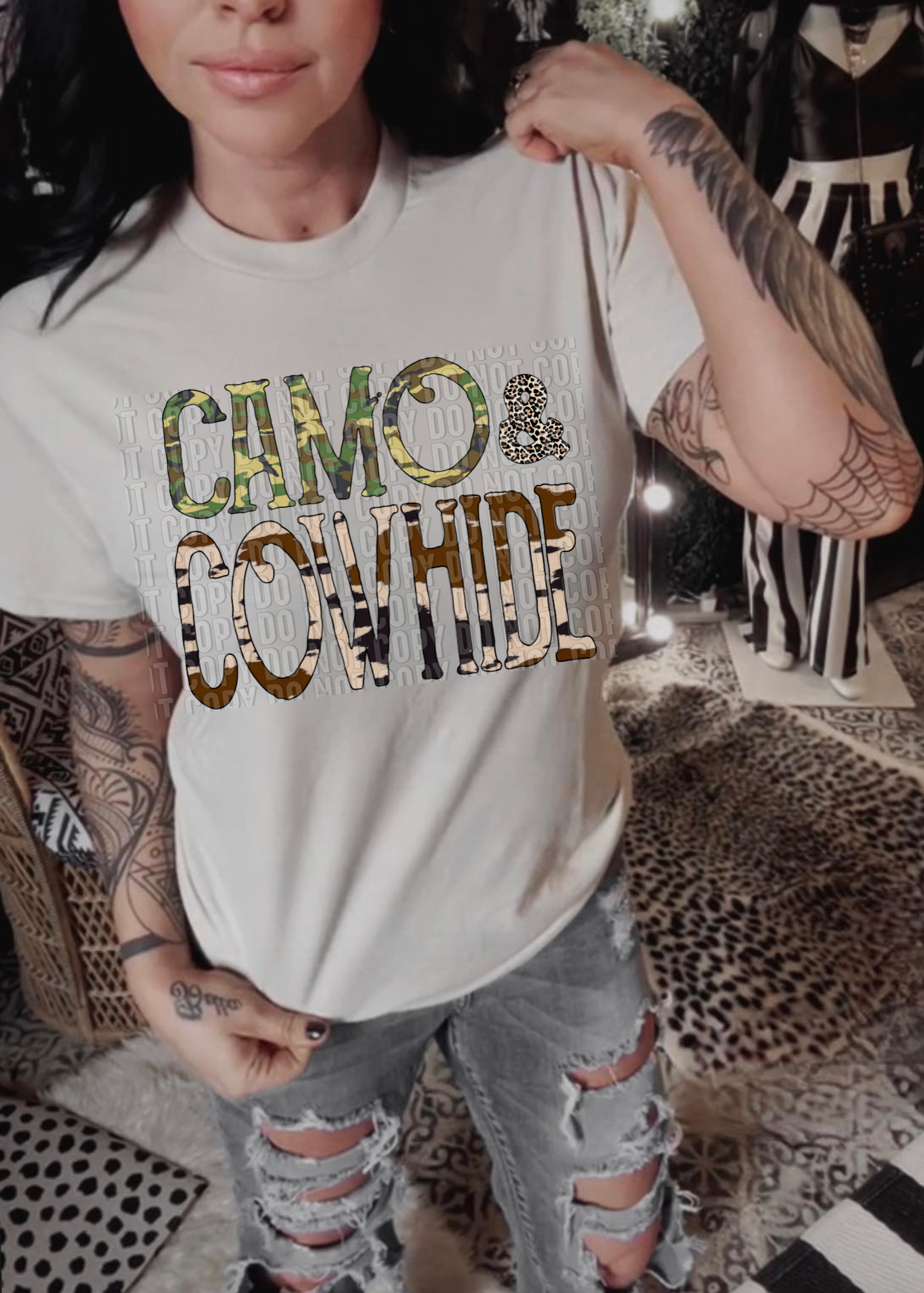 Camo & Cowhide DTF Transfer