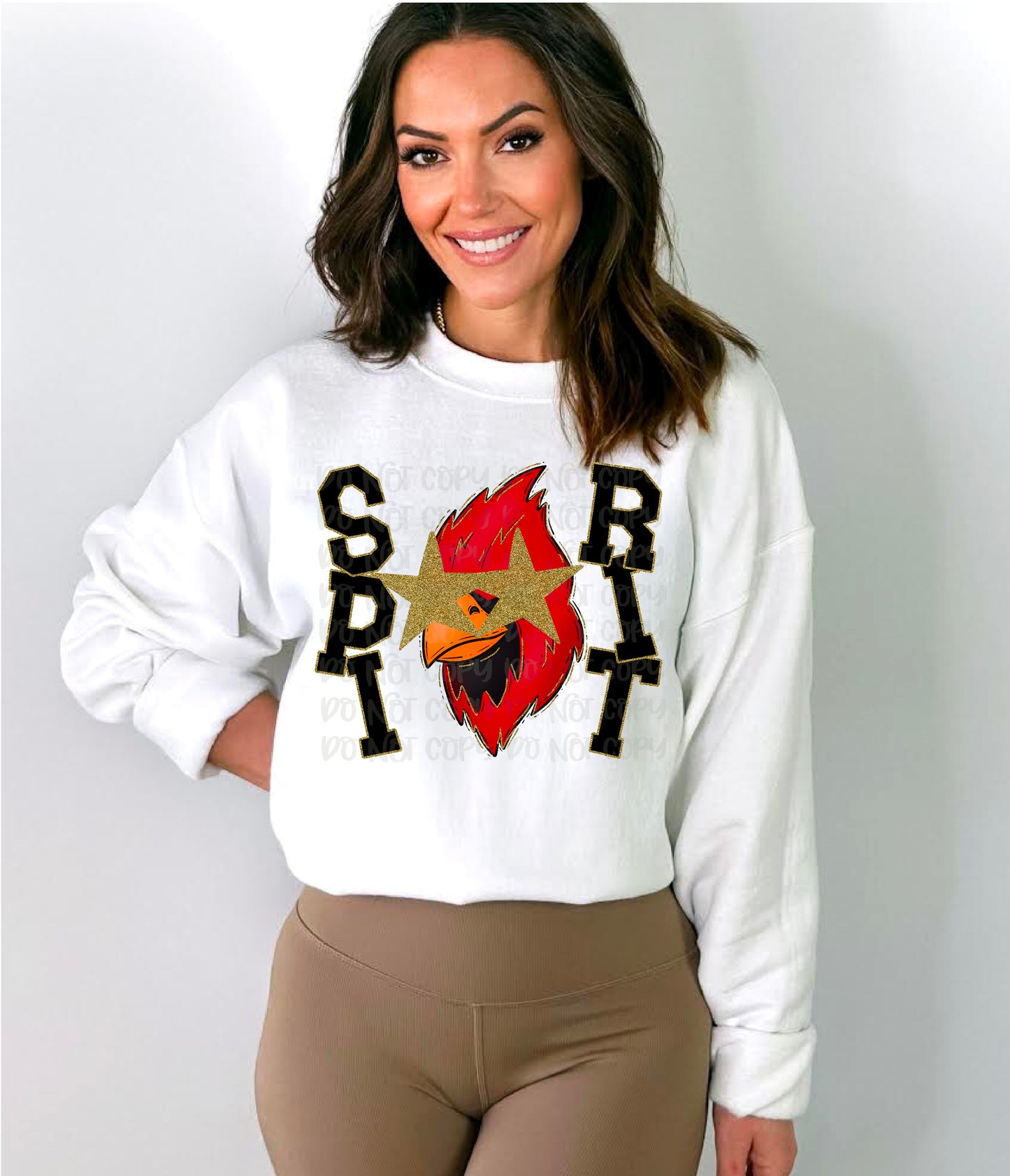 Starry Eyed Cardinal Spirit Black & Gold DTF Transfer