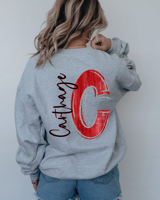 Carthage Black Painted Letter C Red DTF Transfer