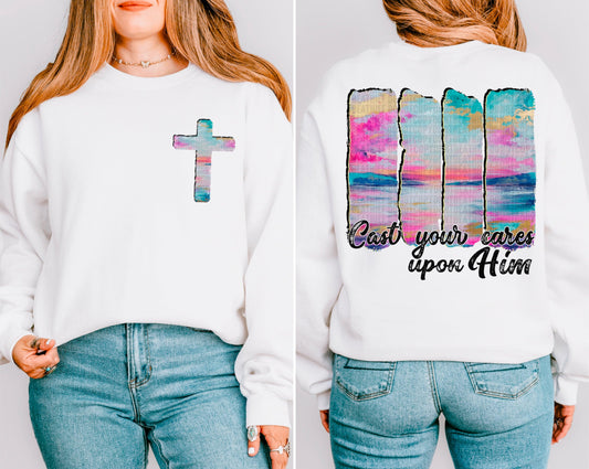 Cast Your Cares Upon Him Front/Back DTF Transfer