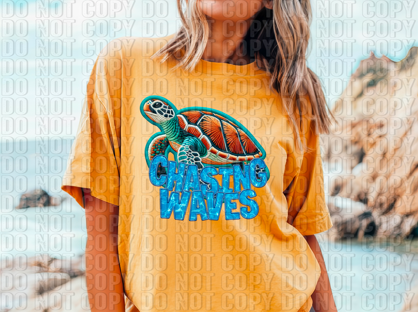 Chasing Waves Turtle DTF Transfer