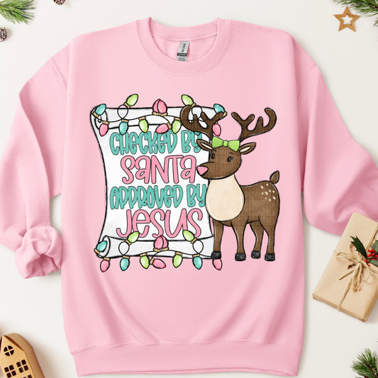 Checked By Santa Approved By Jesus DTF Transfer