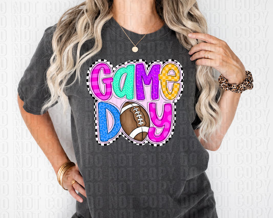 Checker Outline Game Day DTF Transfer