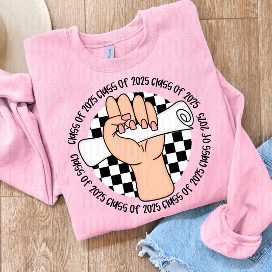 Checkered Class Of 2025 Light DTF Transfer