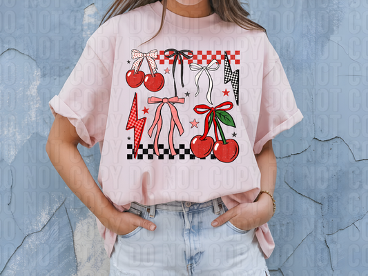 Cherry Coquette Collage DTF Transfer