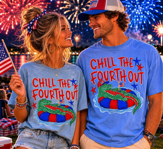 Chill The Fourth Out Gator DTF Transfer
