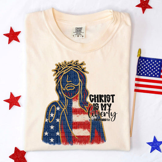 Christ Is My Liberty Black DTF Transfer