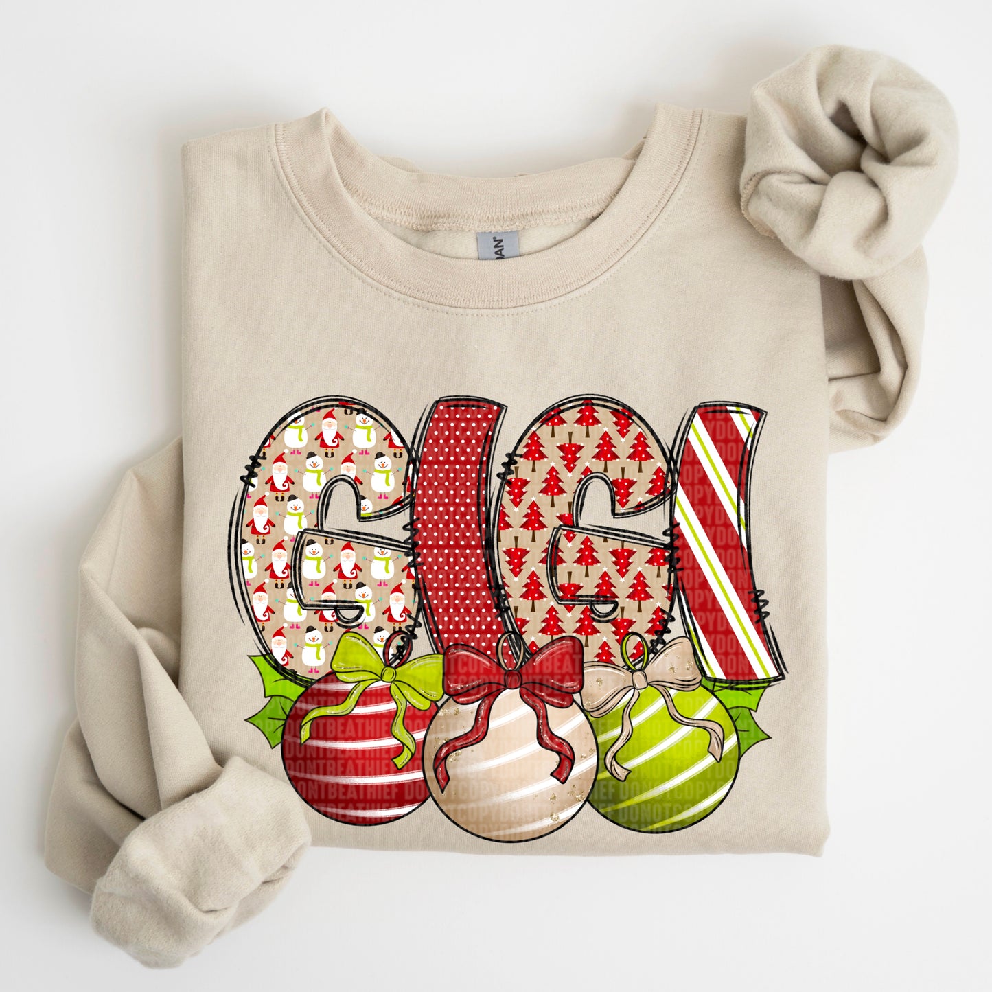 Gigi Christmas Bell Name DTF Transfer