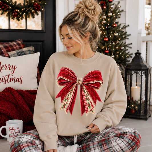 Christmas Red Bow DTF Transfer
