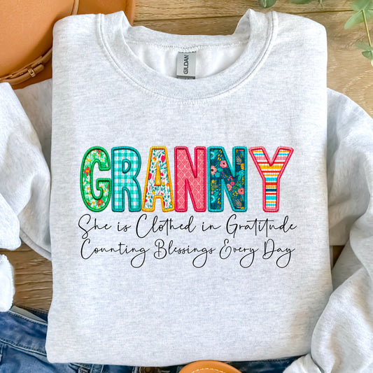 Granny Clothed In Gratitude DTF Transfer