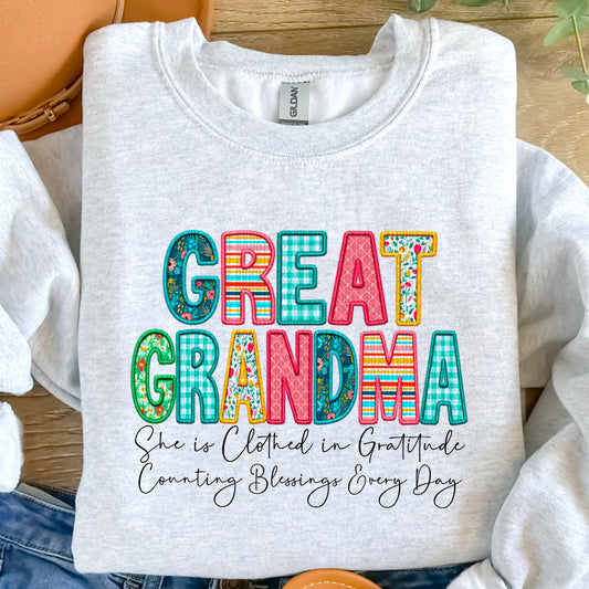 Great Grandma Clothed In Gratitude DTF Transfer