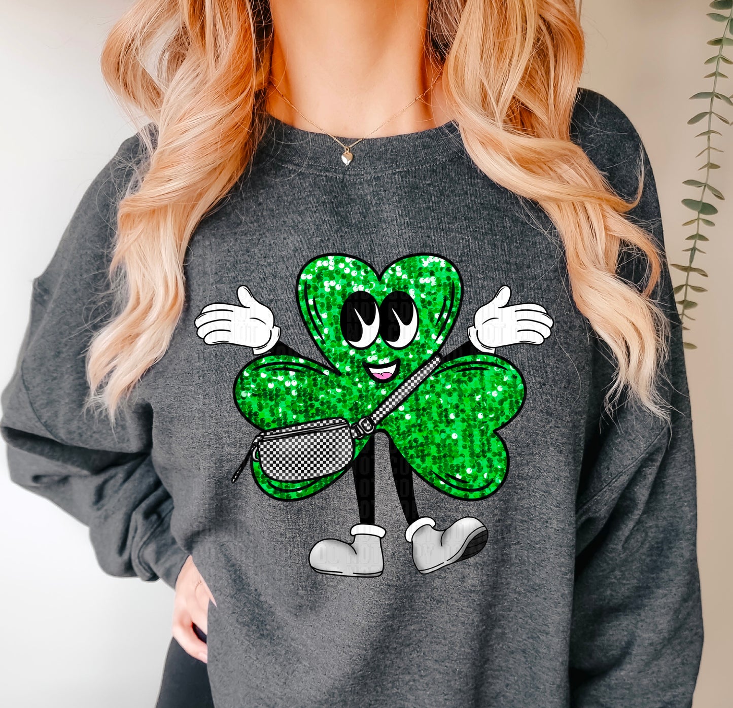 St. Patrick's Day Clover Glittery DTF Transfer