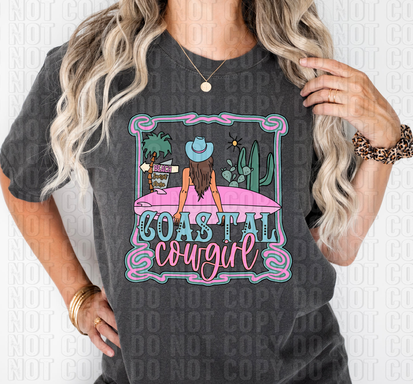 Coastal Cowgirl Western DTF Transfer