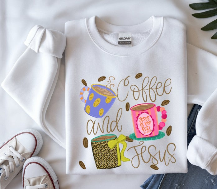 Coffee & Jesus Collage DTF Transfer