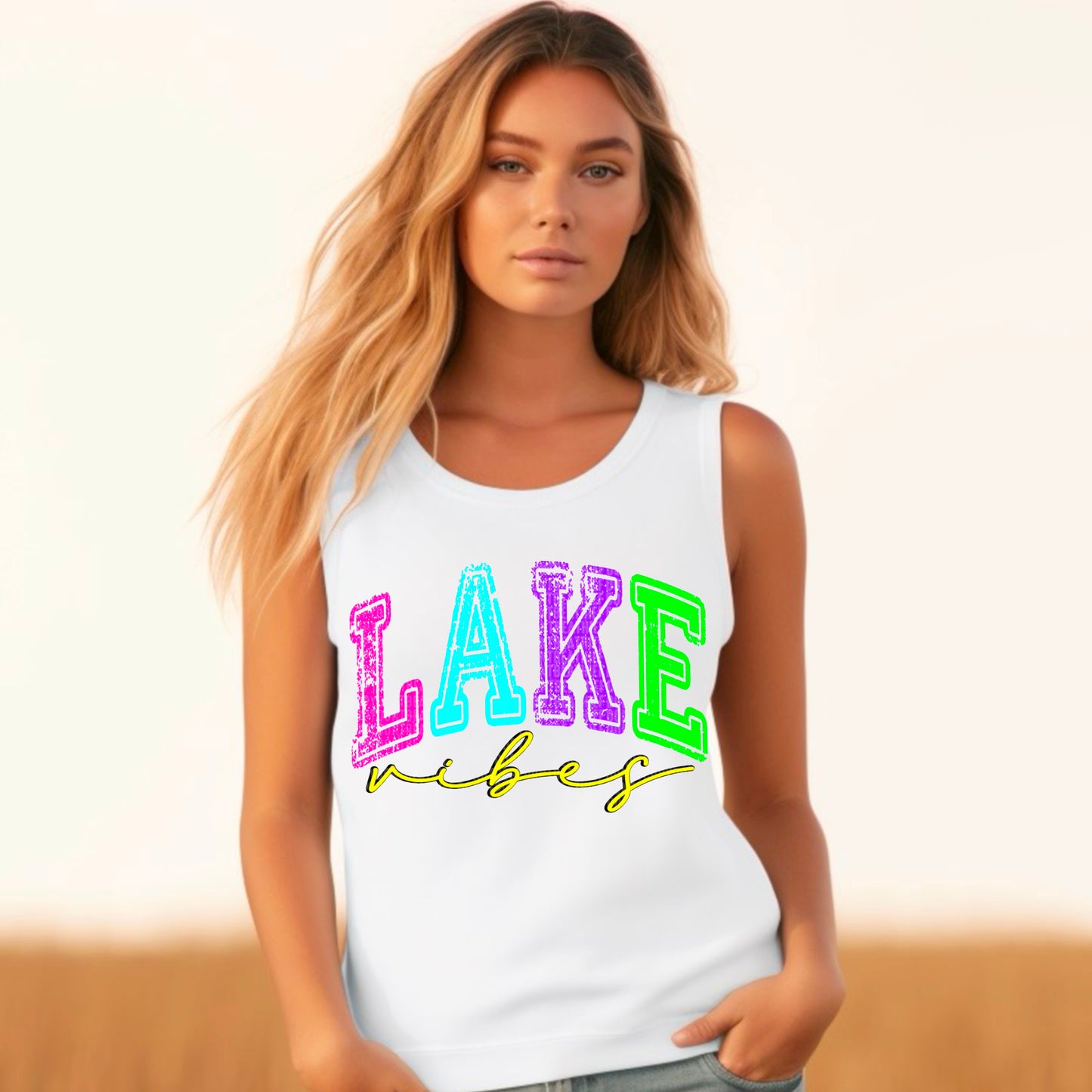 Lake Vibes Colorful Grunge DTF Transfer