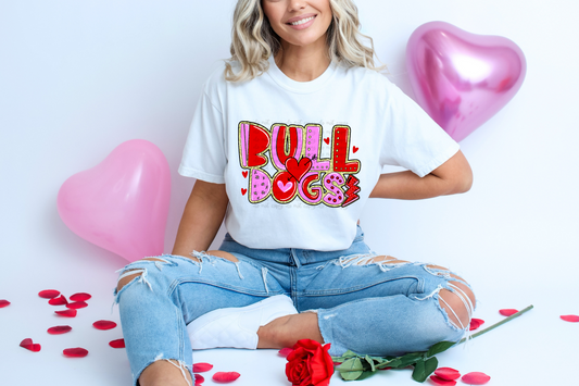 Bulldogs - Preppy Valentine Mascot DTF Transfer