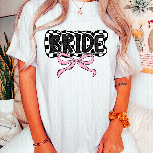 Coquette Checkered Bride DTF Transfer