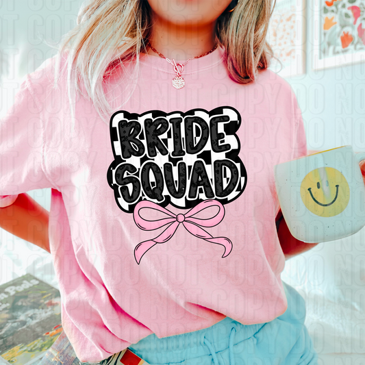 Checkered Bride Squad DTF Transfer