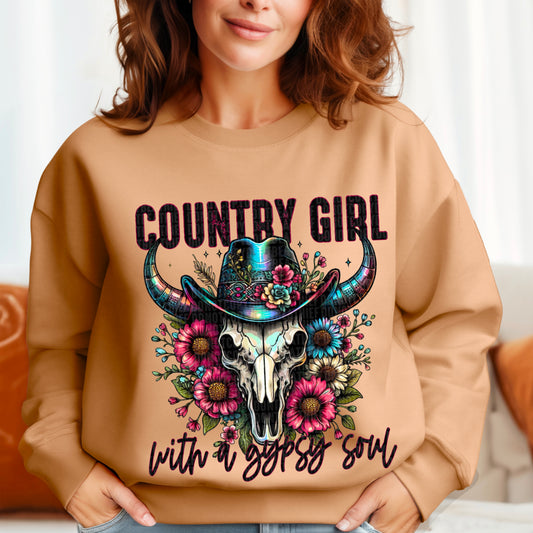 Country Girl With A Gypsy Soul DTF Transfer