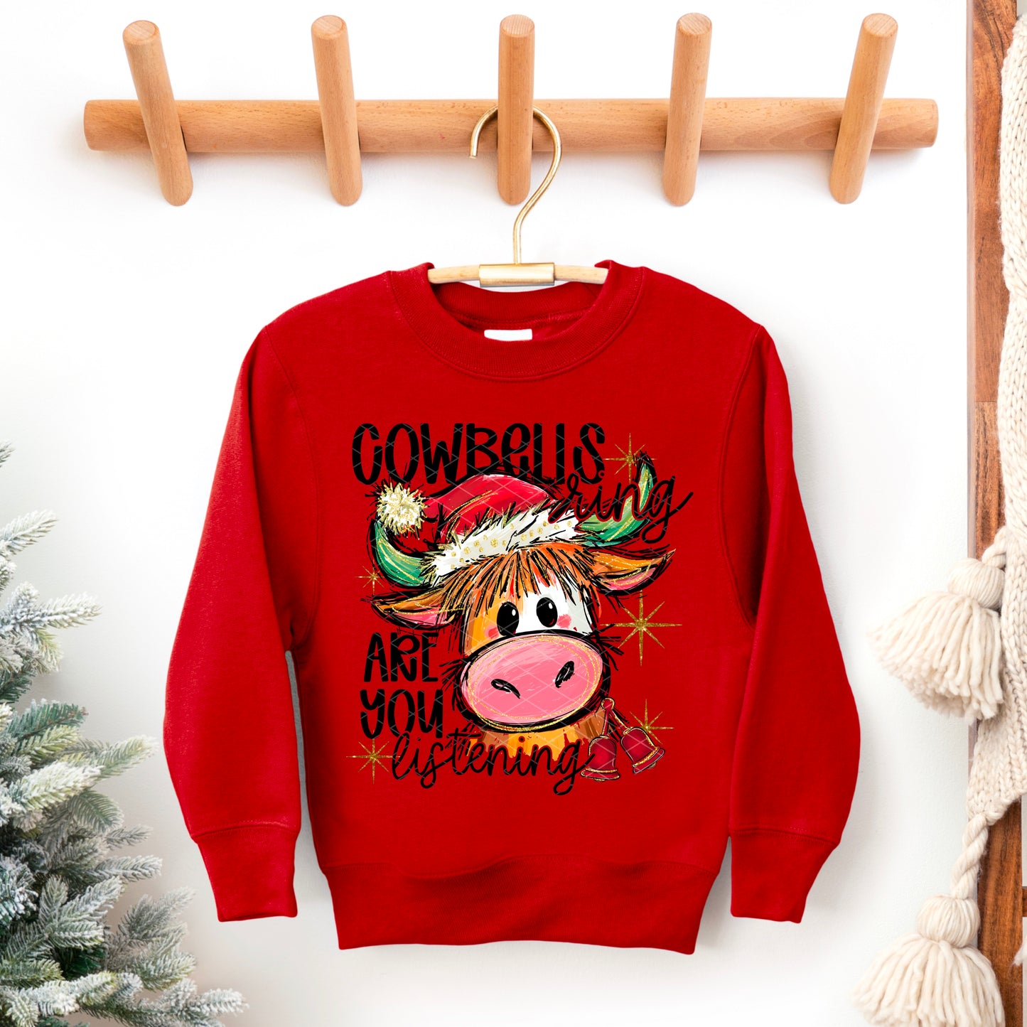 Cowbells Ring Are You Listening Gold Stars DTF Transfer