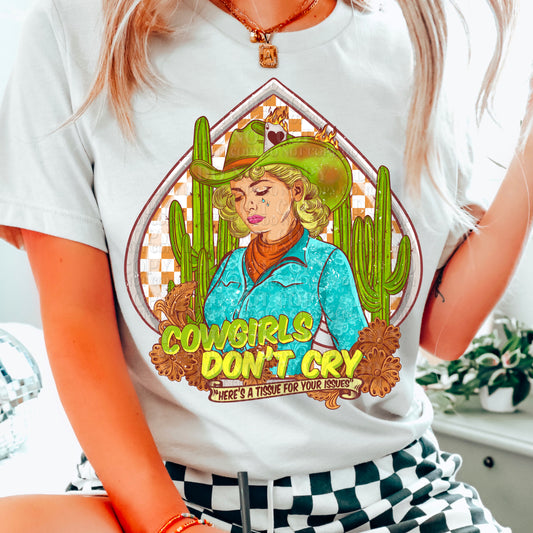 Cowgirls Don't Cry Brown Spade DTF Transfer