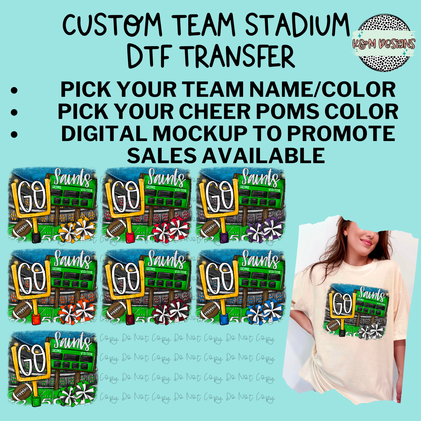 Custom Team Football Stadium DTF Transfer