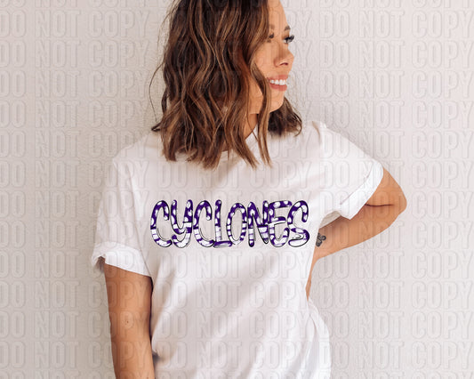 Cyclones Purple Spirit Spots DTF Transfer