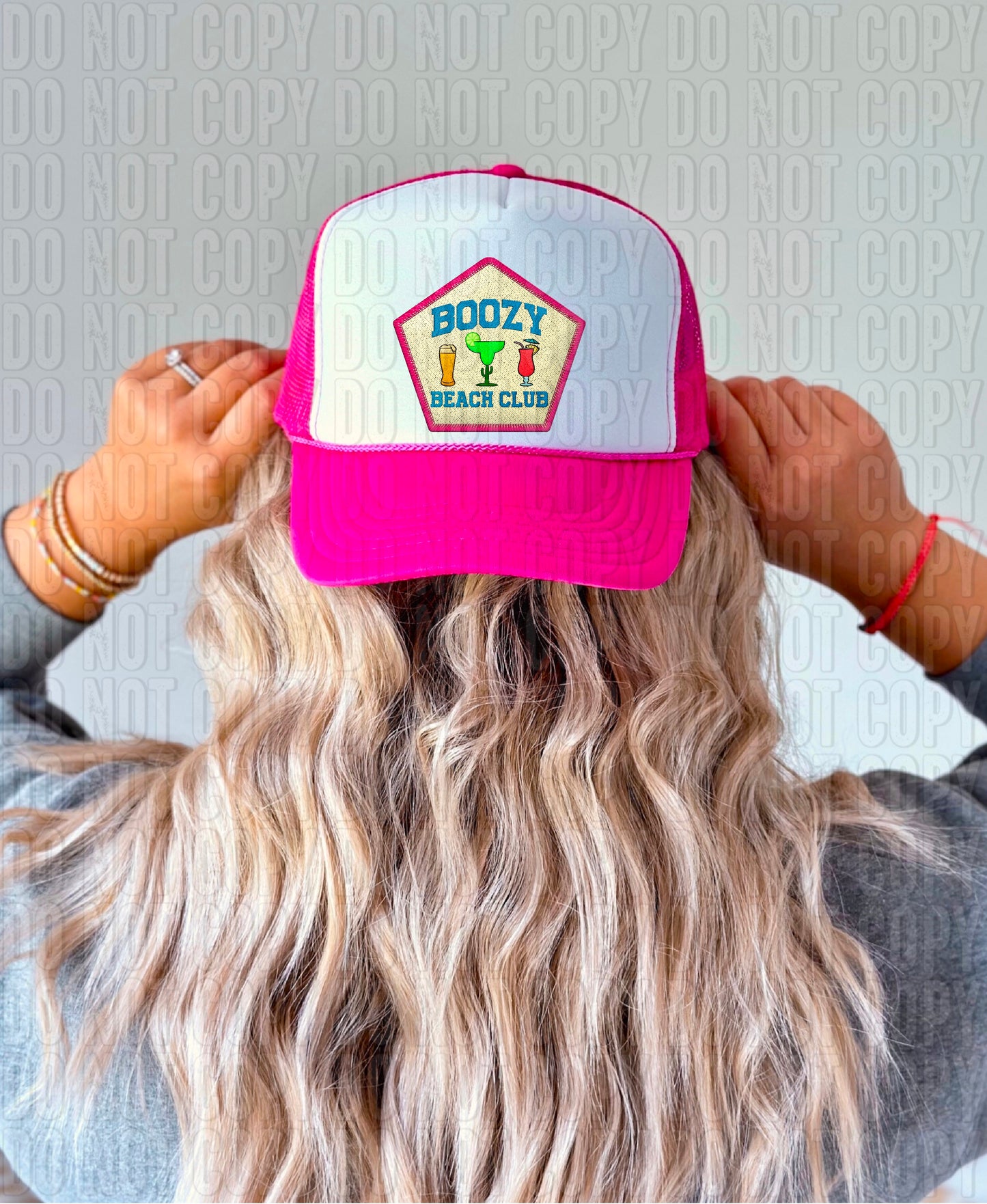 Boozy Beach Club Hat Patch DTF Transfer