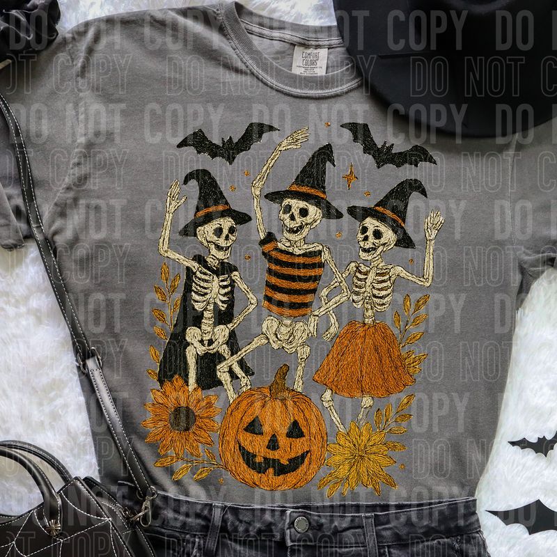 Dancing Skeletons Halloween DTF Transfer
