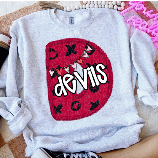 Devils Valentine School Spirit DTF Transfer