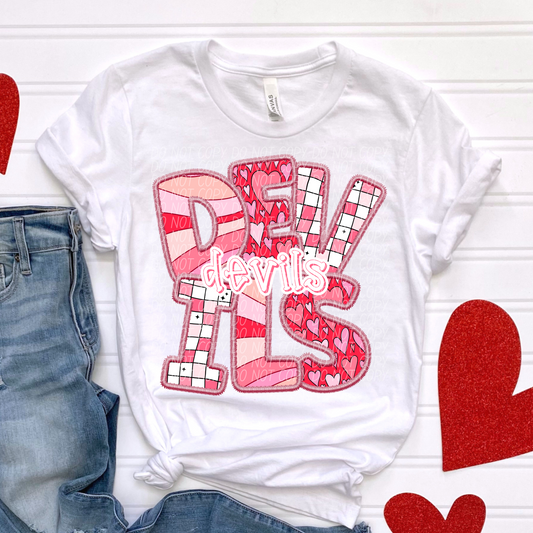 Devils Valentine Mascot DTF Transfer