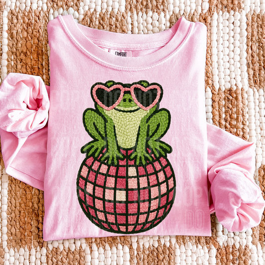 Disco Frog Yarn Faux DTF Transfer