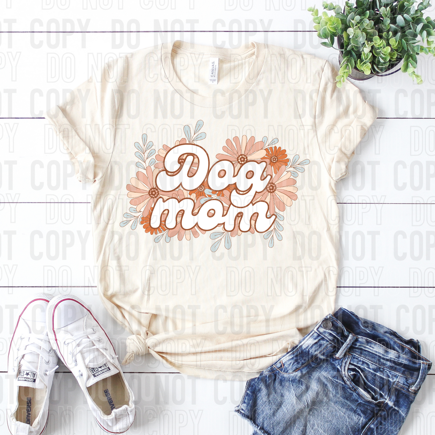 Dog Mom Floral Retro DTF Transfer