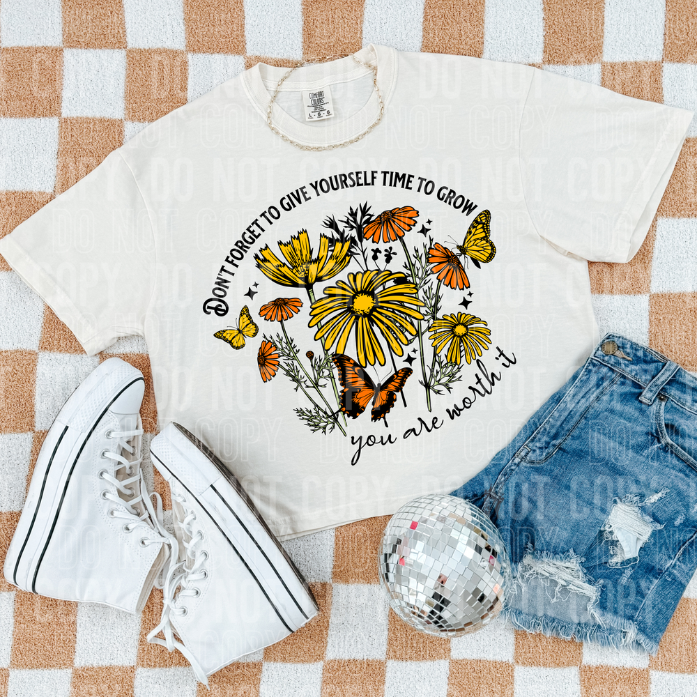 Give Yourself Time To Grow DTF Transfer