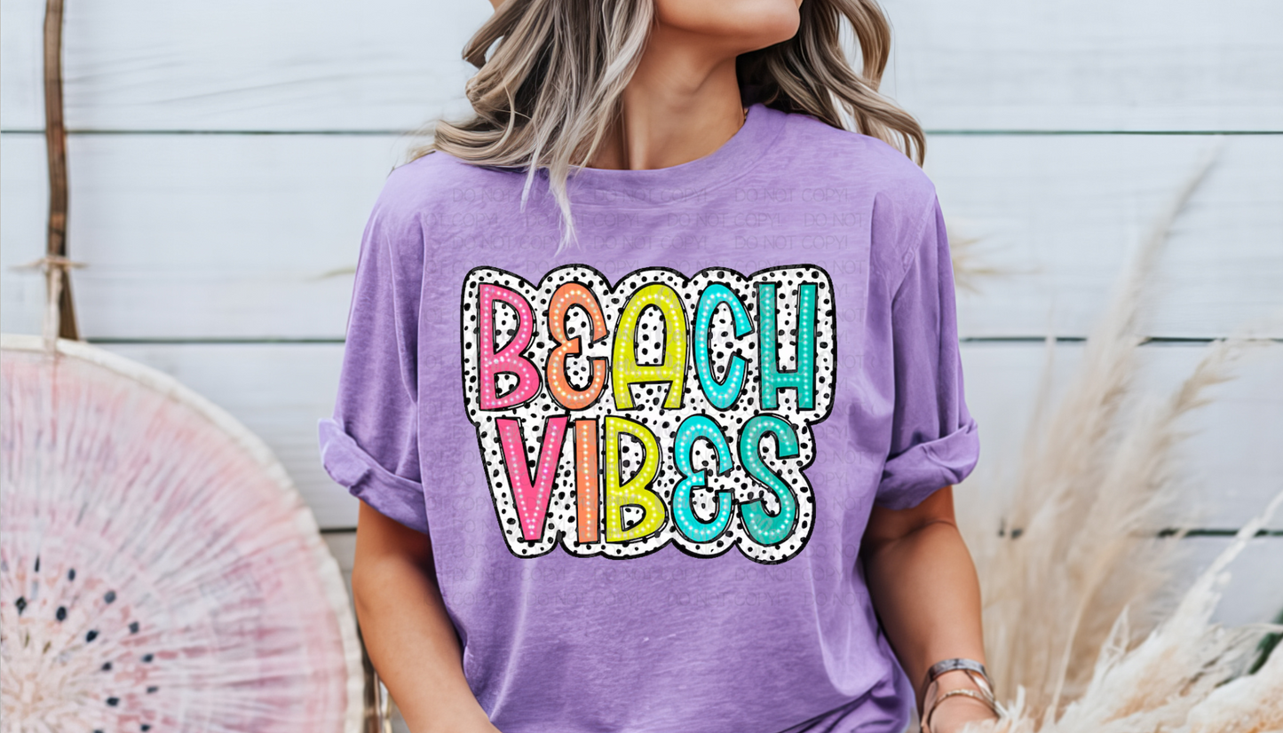 Beach Vibes Bright Dalmatian Dots DTF Transfer