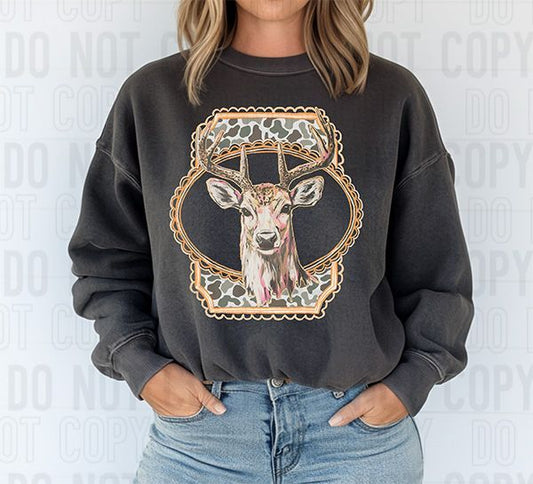 Deer Camo Frame DTF Transfer