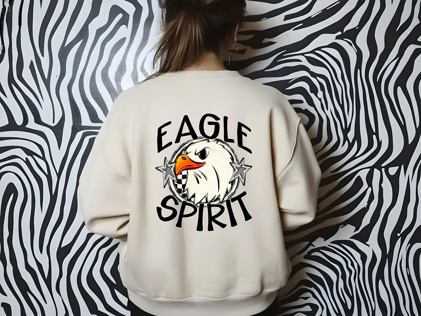 EAGLE MASCOT SPIRIT CHECKER CIRCLE SAG DTF Transfer