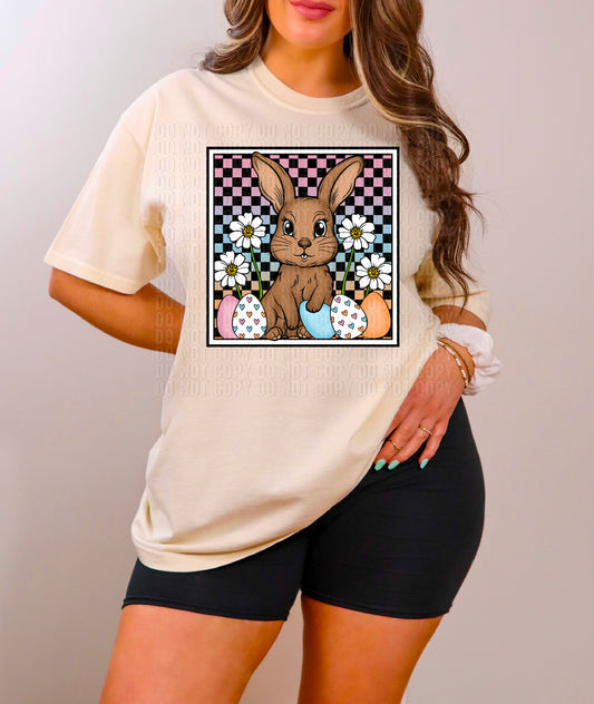 Easter Bunny Checkered DTF Transfer