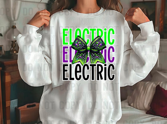 Electric Lime Green Purple Black DTF Transfer