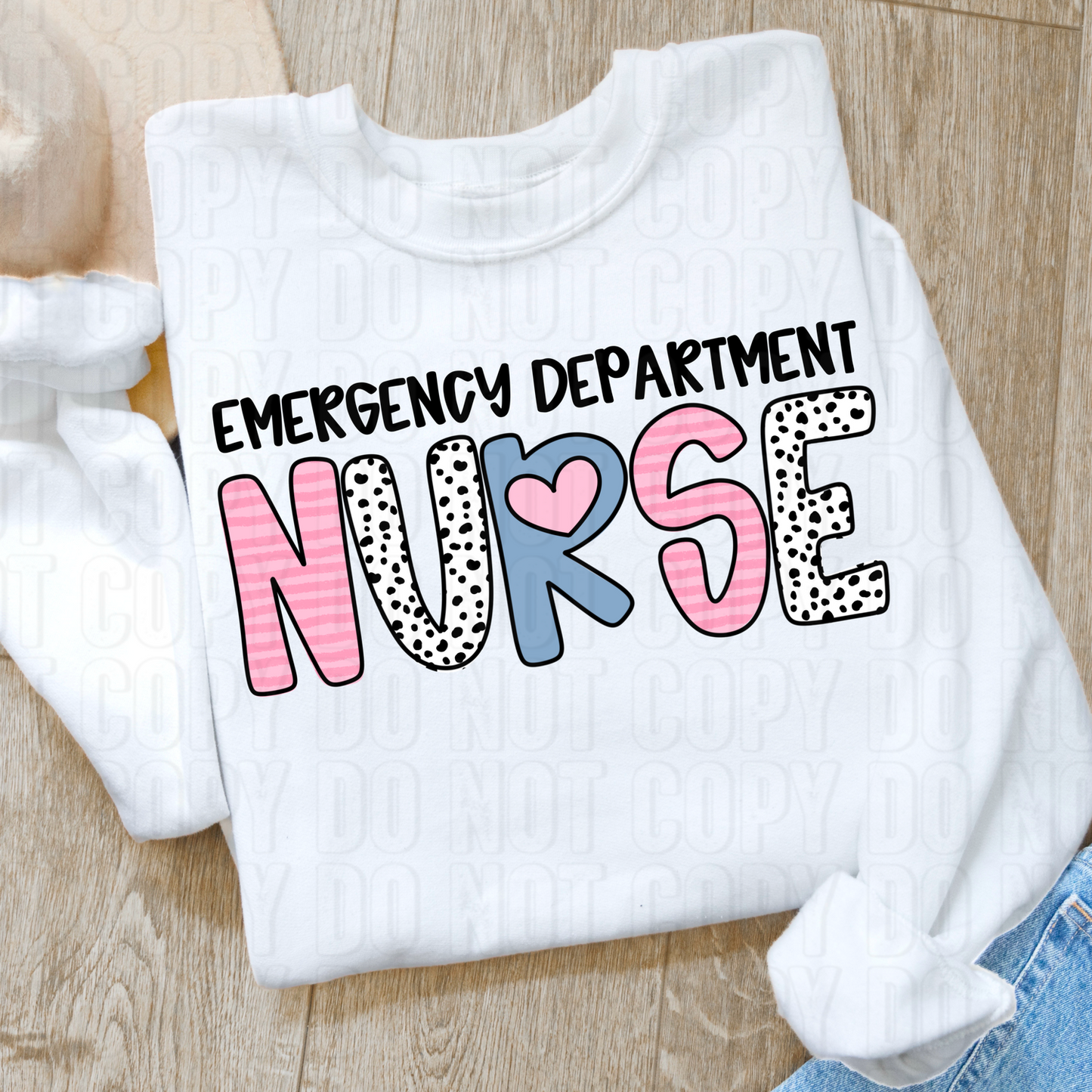 Emergency Department Nurse Hearts DTF Transfer