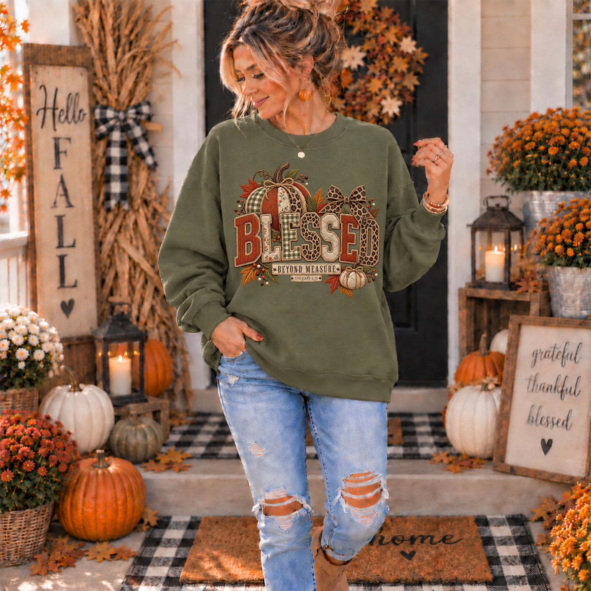 Ephesians 3:20 Blessed Pumpkin DTF Transfer