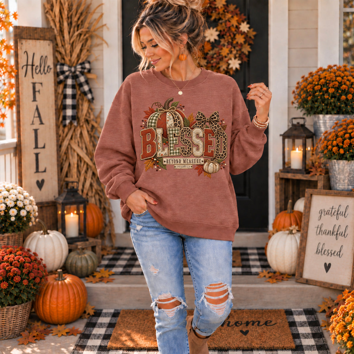 Ephesians 3:20 Blessed Pumpkin DTF Transfer