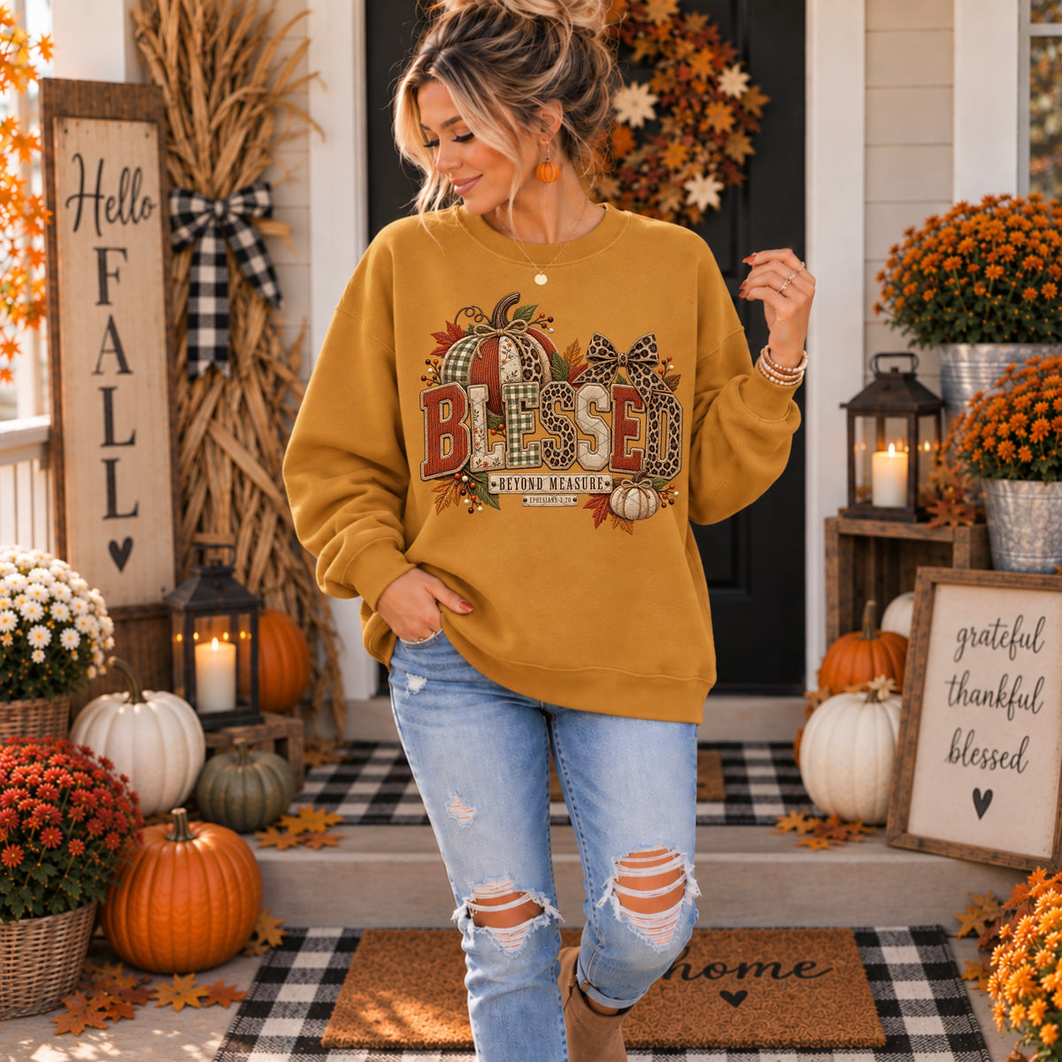 Ephesians 3:20 Blessed Pumpkin DTF Transfer