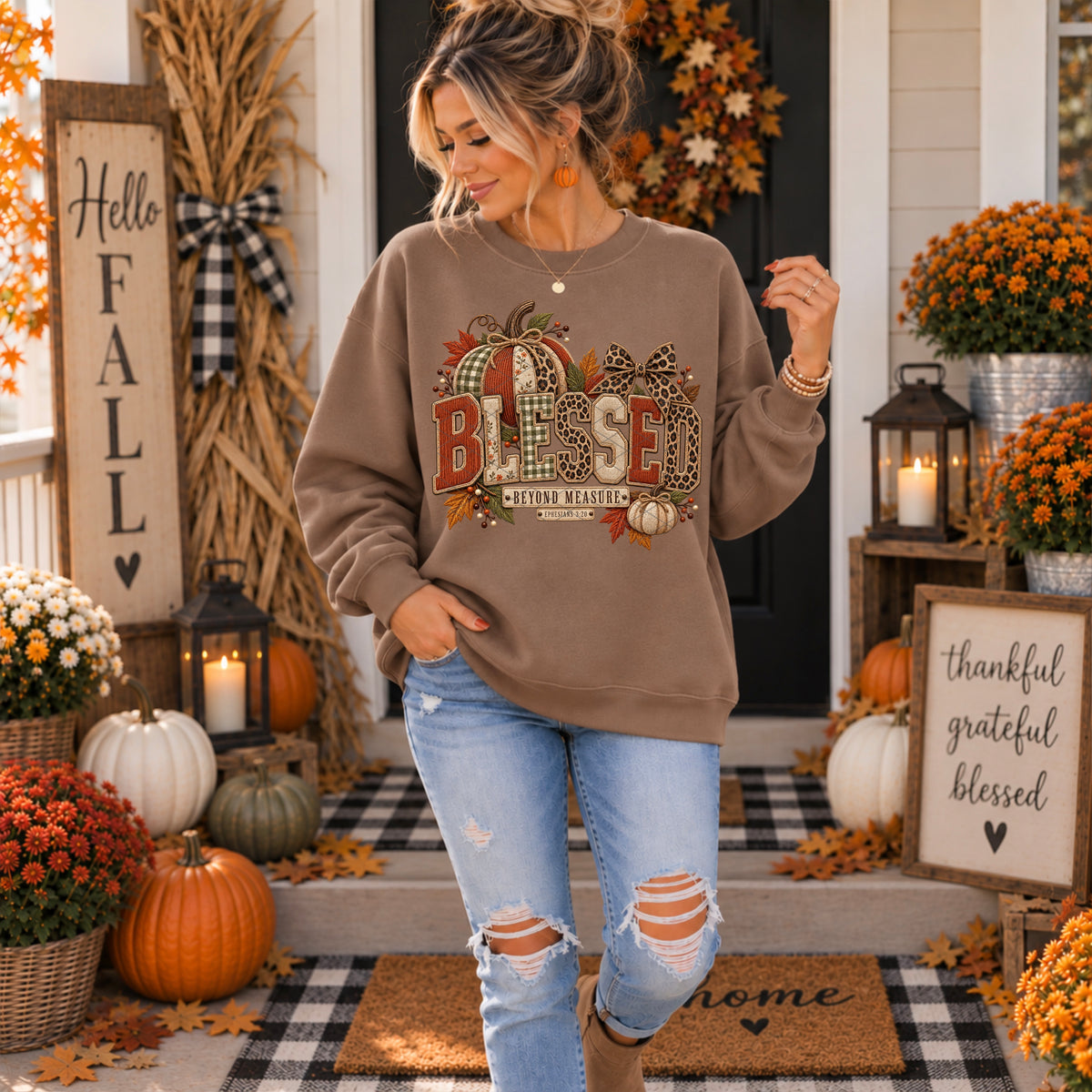 Ephesians 3:20 Blessed Pumpkin DTF Transfer